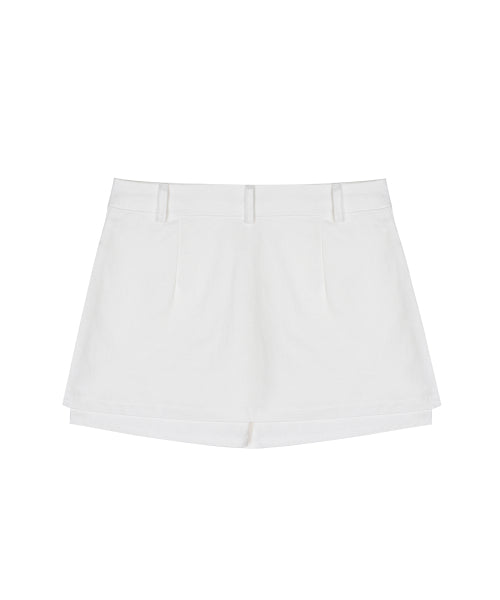 ESSENTIAL LAYERED MINI SKORT #徐睿知同款! - 2 COLORS WHITE