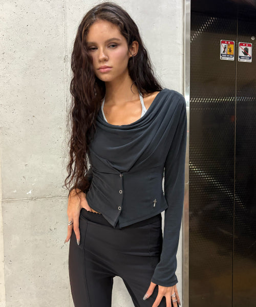 ECRU COWL TOP - 3 COLORS BLACK