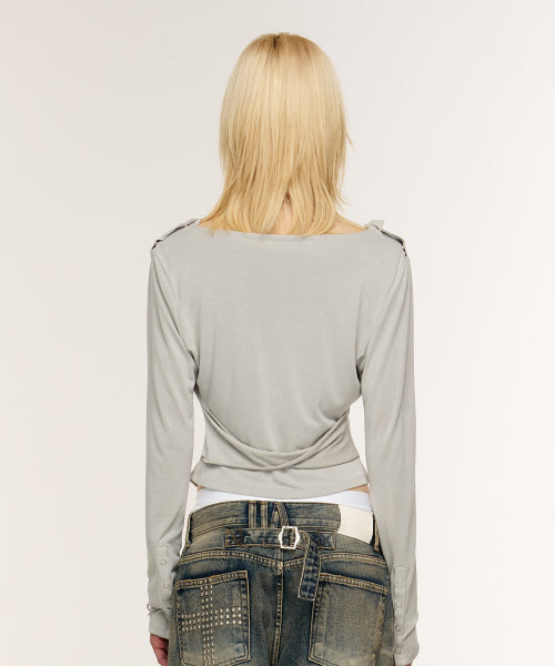 ECRU COWL TOP - 3 COLORS GREY