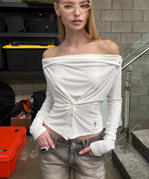 ECRU COWL TOP - 3 COLORS IVORY