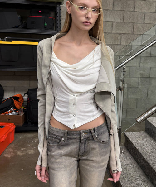 ECRU COWL TOP - 3 COLORS IVORY