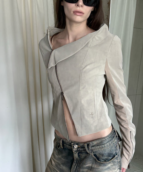 KAEL DRAPED JACKET V2 - 2 COLORS BEIGE