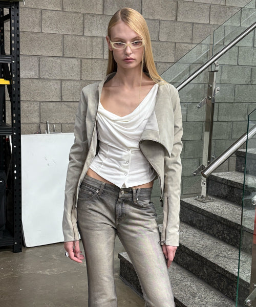 KAEL DRAPED JACKET V2 - 2 COLORS BEIGE