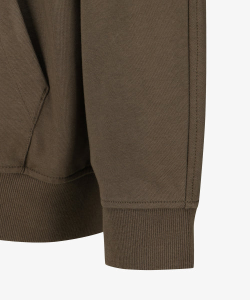 WHITE LABEL HOODIE ZIP-UP DEEP TAUPE