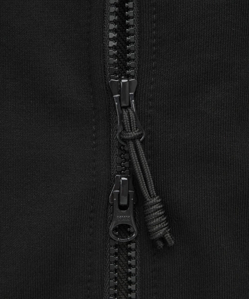 WHITE LABEL HOODIE ZIP-UP BLACK