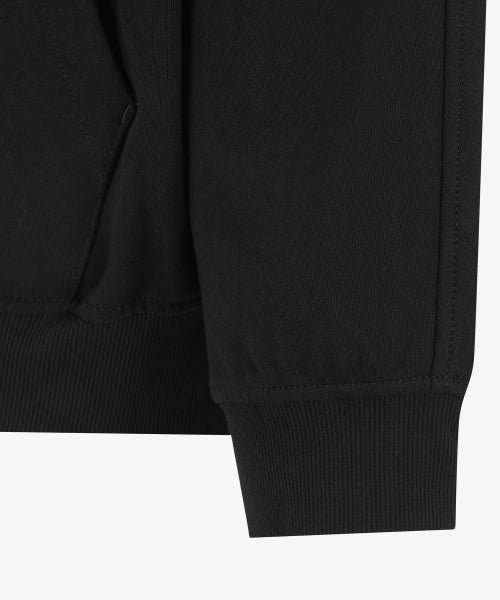 WHITE LABEL HOODIE ZIP-UP BLACK