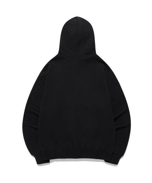 MESSY ALPHA LOGO ZIP HOODIE - 3 COLORS BLACK