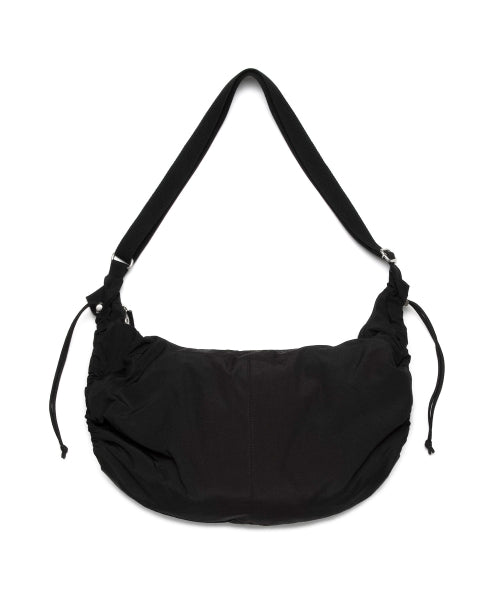 COTTON SIDE SHIRRING HOBO BAG - 2 COLORS BLACK