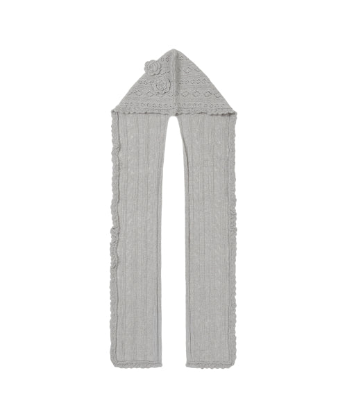 FLEUR HOOD MUFFLER - 2 COLORS GREY