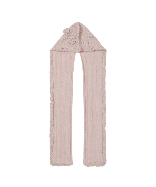 FLEUR HOOD MUFFLER - 2 COLORS PINK