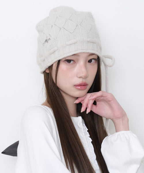 DIA STRING BEANIE - 3 COLORS BEIGE