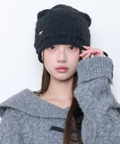 DIA STRING BEANIE - 3 COLORS BLACK