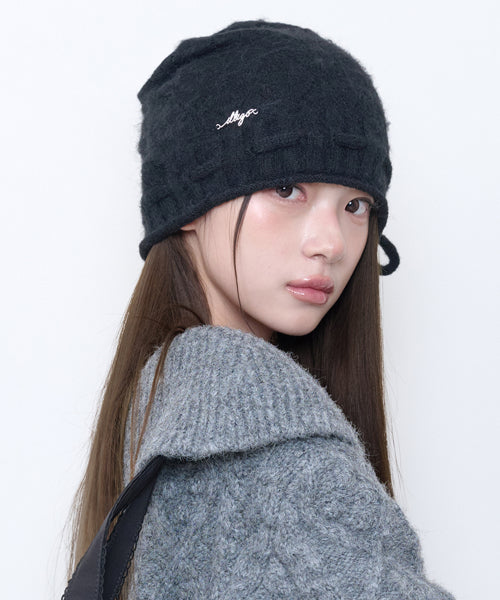 DIA STRING BEANIE - 3 COLORS BLACK