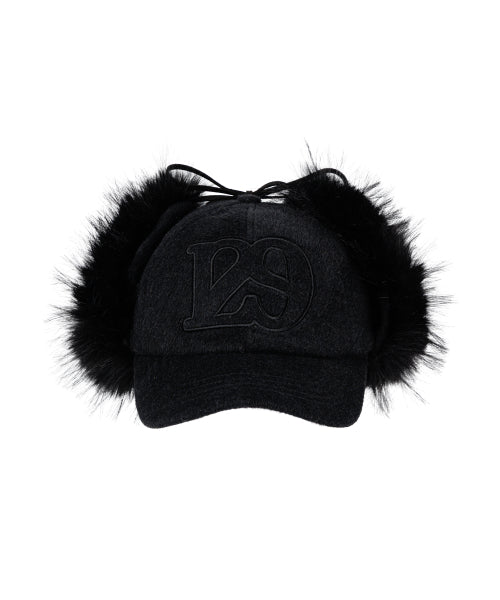 129 EARFLAP CAP - 2 COLORS BLACK