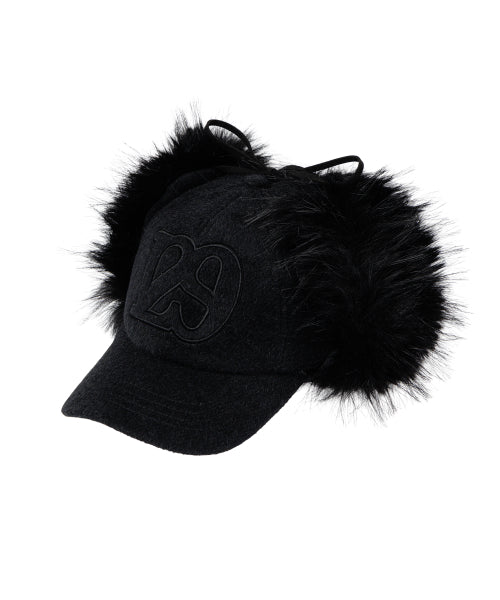 129 EARFLAP CAP - 2 COLORS BLACK
