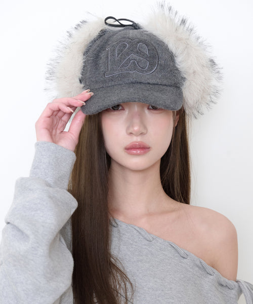 129 EARFLAP CAP - 2 COLORS GREY