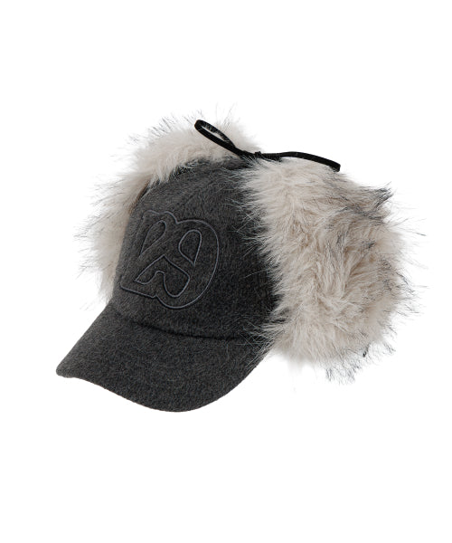 129 EARFLAP CAP - 2 COLORS GREY