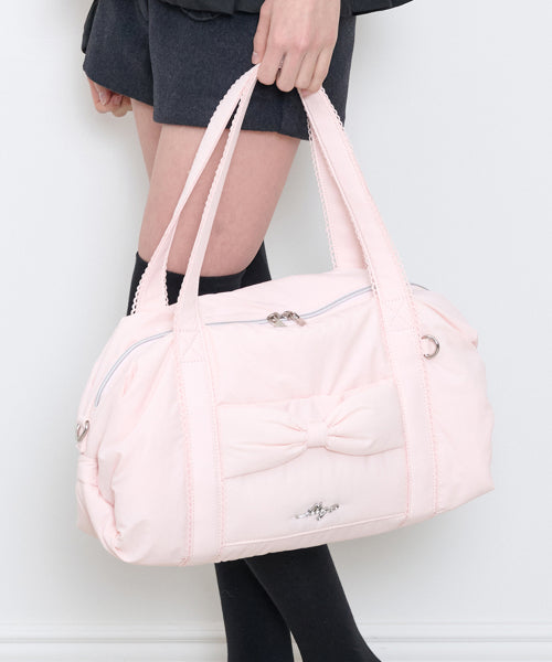 COZY BOW DUFFLE BAG - 3 COLORS PINK