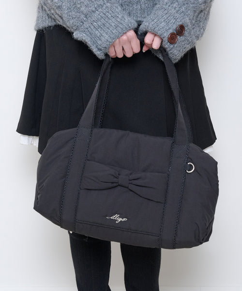 COZY BOW DUFFLE BAG - 3 COLORS BLACK