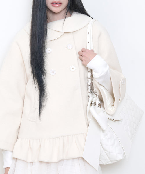 RIBBON QUILTED SHOULDER BAG - 2 COLORS WHITE