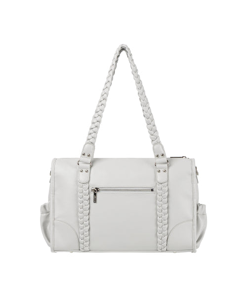 BRAIDED BIG SHOULDER BAG - 3 COLORS GREY