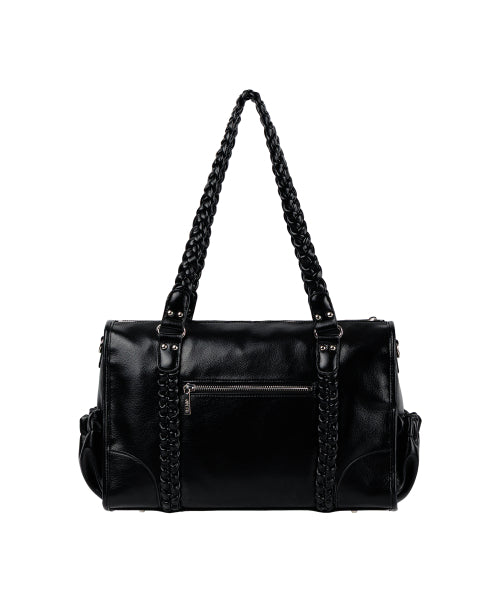 BRAIDED BIG SHOULDER BAG - 3 COLORS BLACK
