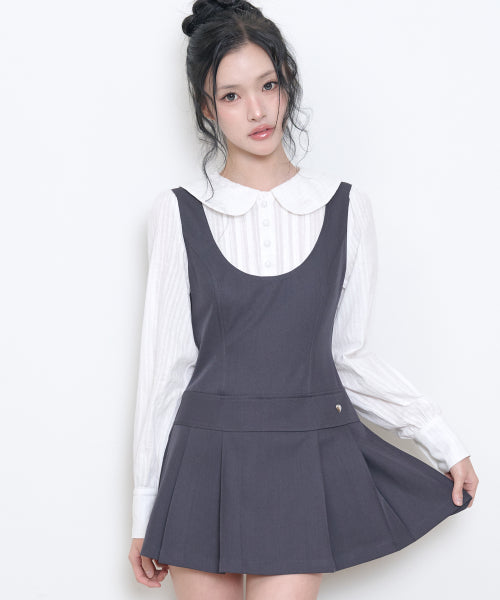BUSTIER LAYERED DRESS CHARCOAL