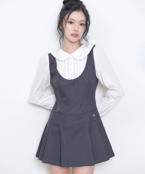 BUSTIER LAYERED DRESS CHARCOAL