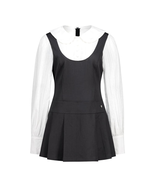 BUSTIER LAYERED DRESS CHARCOAL