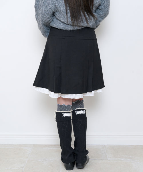 PINTUCK LACE MIDI SKIRT - 2 COLORS BLACK
