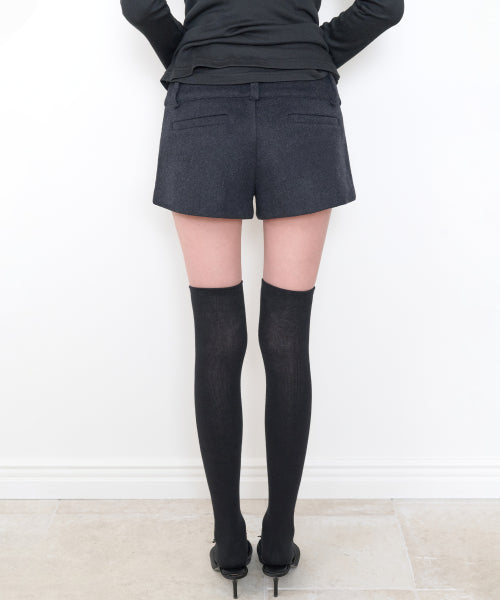 POCKET RUFFLE SHORTS - 2 COLORS BLACK