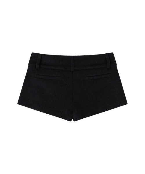 POCKET RUFFLE SHORTS - 2 COLORS BLACK