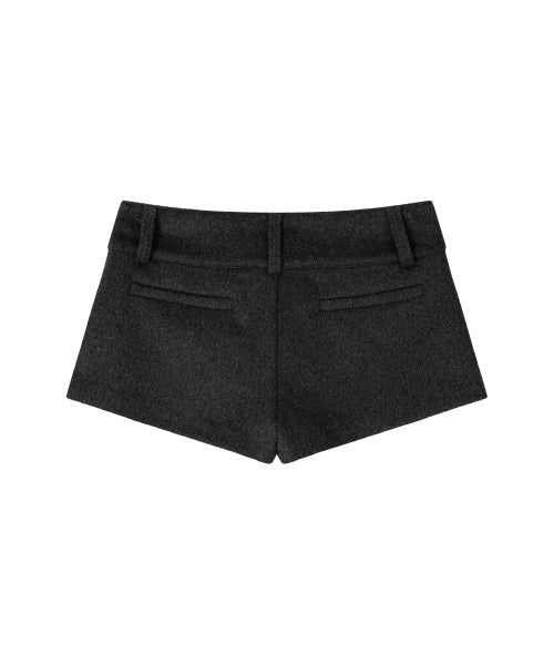 POCKET RUFFLE SHORTS - 2 COLORS CHARCOAL