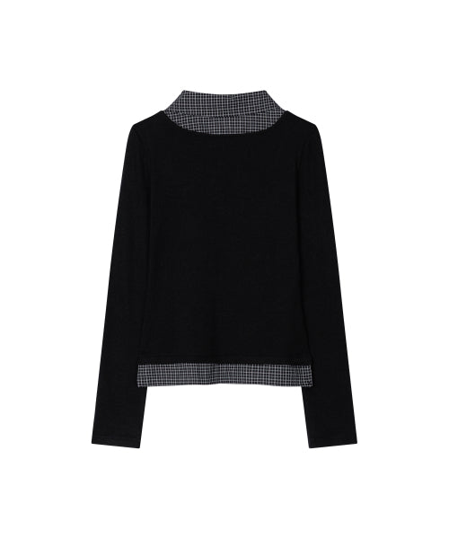 LAYERED SHIRT BUTTON TOP - 2 COLORS BLACK