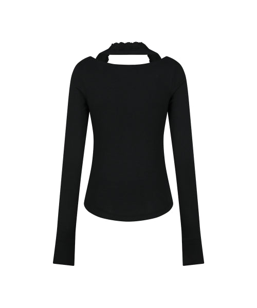 COWL LACE LONG SLEEVE - 3 COLORS BLACK