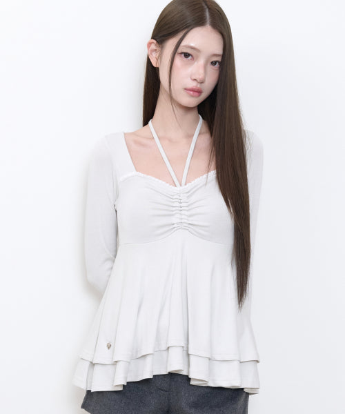 HALTER FLARE LONG SLEEVE - 3 COLORS GREY