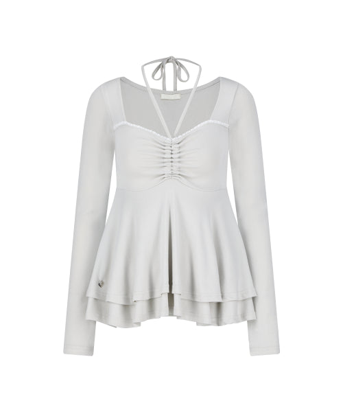 HALTER FLARE LONG SLEEVE - 3 COLORS GREY