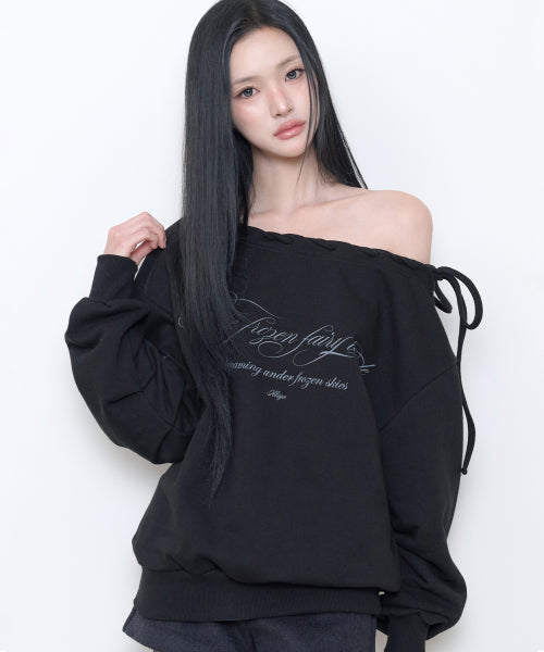 LOOP LETTERING SWEATSHIRT - 2 COLORS BLACK