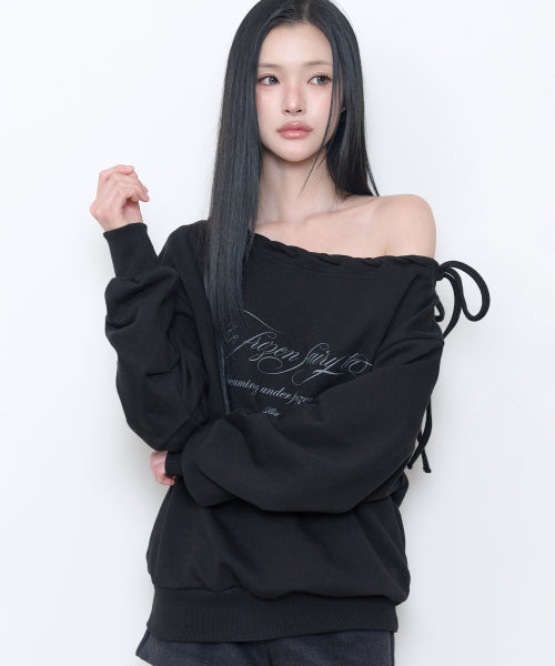 LOOP LETTERING SWEATSHIRT - 2 COLORS BLACK