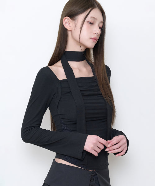 DRAPE BOLERO TOP - 3 COLORS BLACK