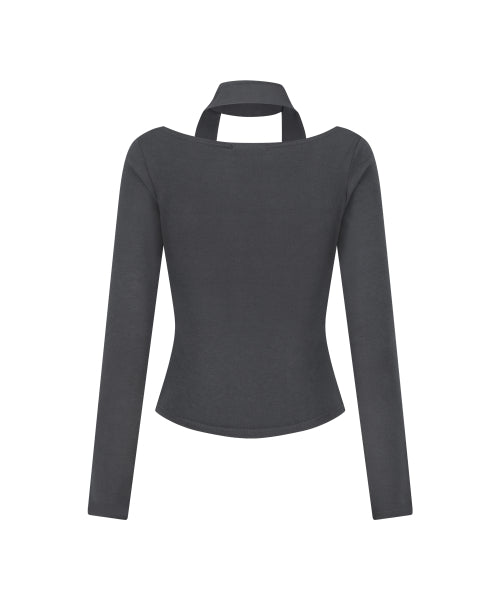 DRAPE BOLERO TOP - 3 COLORS CHARCOAL