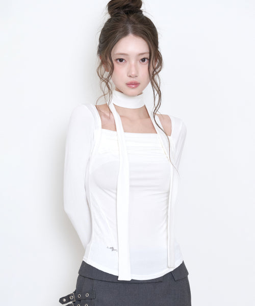 DRAPE BOLERO TOP - 3 COLORS WHITE