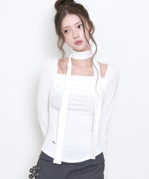 DRAPE BOLERO TOP - 3 COLORS WHITE