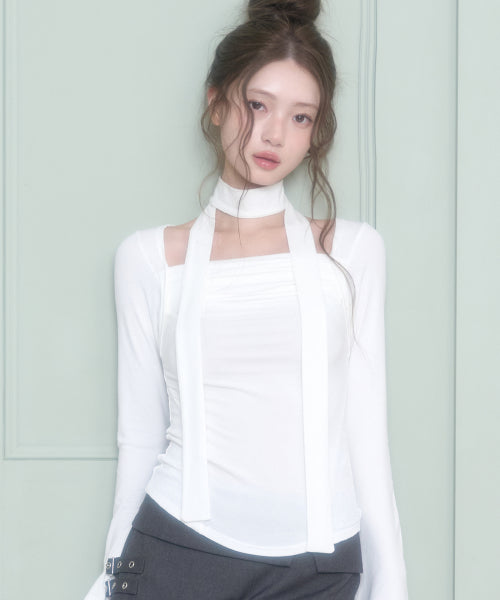 DRAPE BOLERO TOP - 3 COLORS WHITE