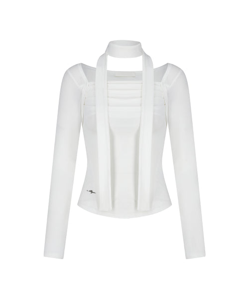 DRAPE BOLERO TOP - 3 COLORS WHITE