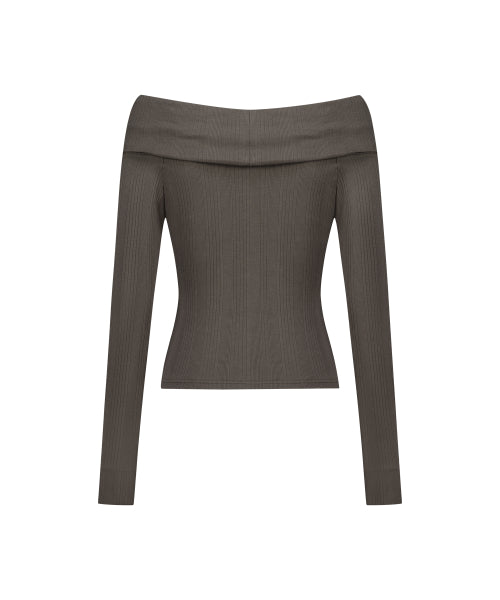 PURE BOW CARDIGAN TOP - 5 COLORS BROWN