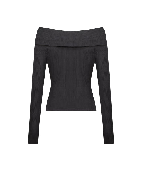 PURE BOW CARDIGAN TOP - 5 COLORS CHARCOAL