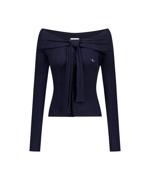 PURE BOW CARDIGAN TOP - 5 COLORS NAVY