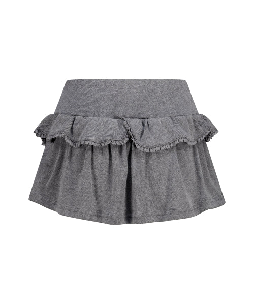 DOUBLE FRILL SKIRT PANTS - 2 COLORS CHARCOAL