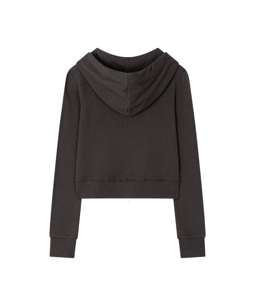 BASIC SLIM HOOD ZIP UP - 4 COLORS CHARCOAL